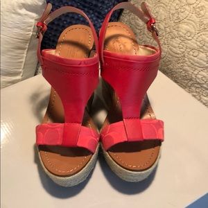 Coach Poppy Leather Wedges